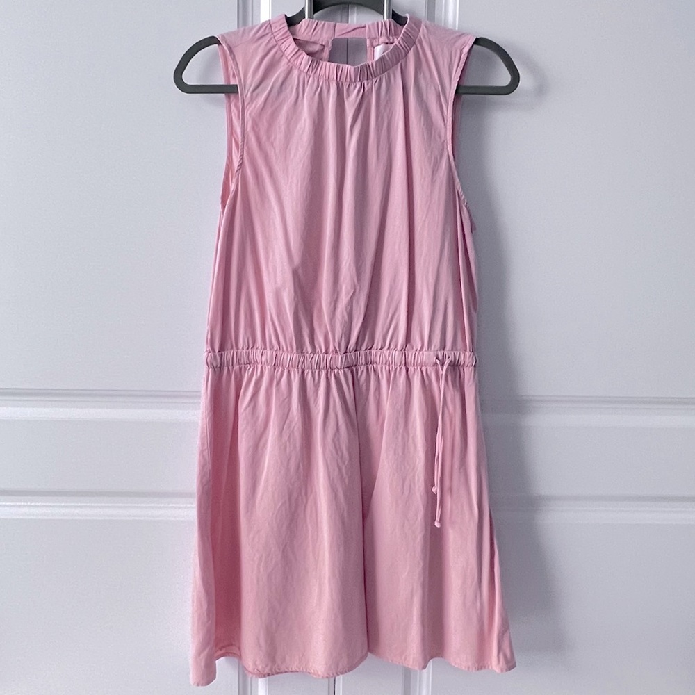 Anthropologie Cloth & Stone Elastic Tie Waist Crew Sleeveless Dress, Peach, M